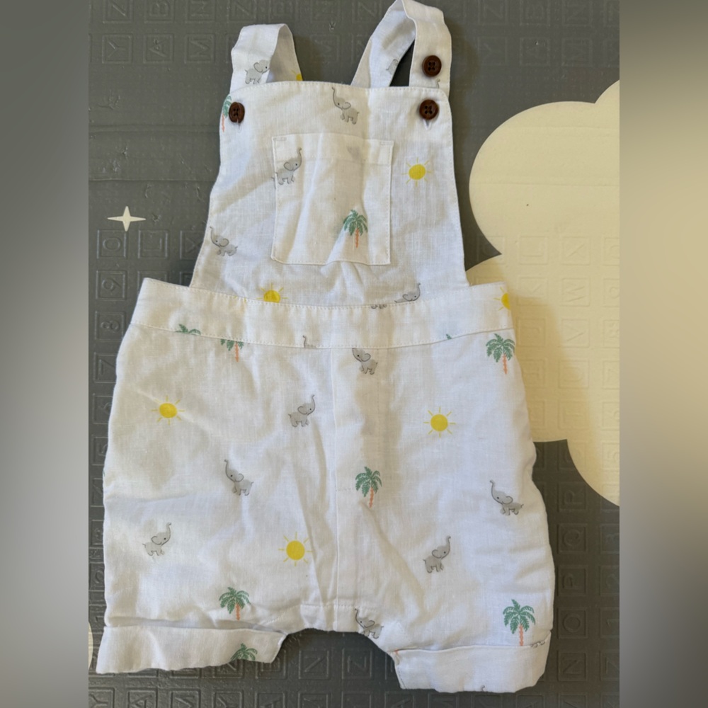 Janie and Jack Safari Short Overall- 3 to 6 months